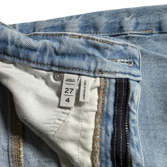 LOFT The Straight Jeans | Size 27 (4) | Raw Hem Vintage Medium Wash Denim - Picture 5 of 14